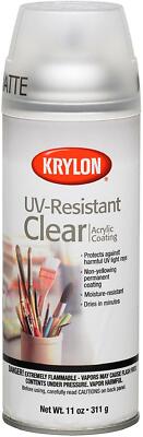 Krylon UV-Resistant Clear Acrylic Coating Spray Paint, Matte, 11 Ounces