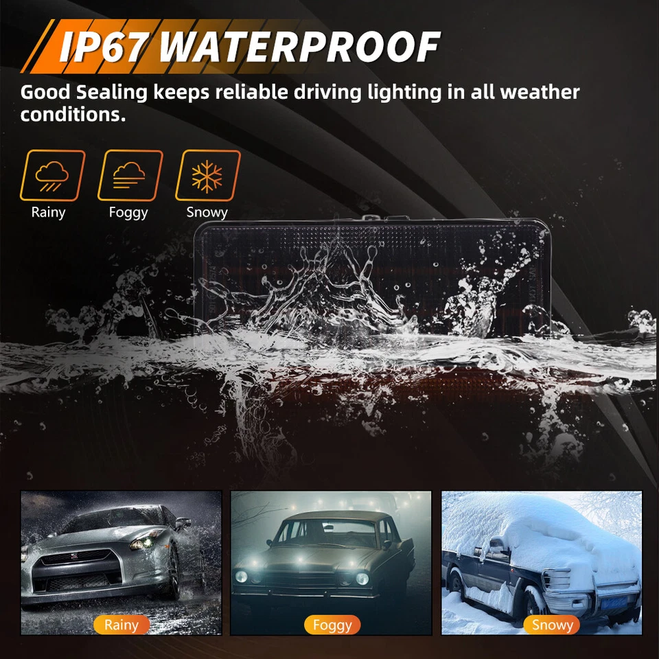 2X Smoke Dynamic LED Front Parking Turn Signal Lights For 1979-1986 Ford Mustang - Image 4 of 4