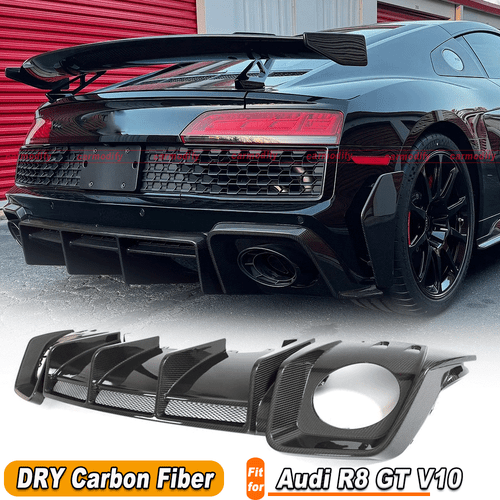 Passt für Audi R8 V10 2022-24 Dry Carbon Heck Stoßstangen Diffusor Heckdiffusor  - Bild 1 von 14