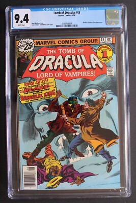TOMB OF DRACULA #45 first full DEACON FROST 1976 Hannibal King BLADE MCU CGC 9.4