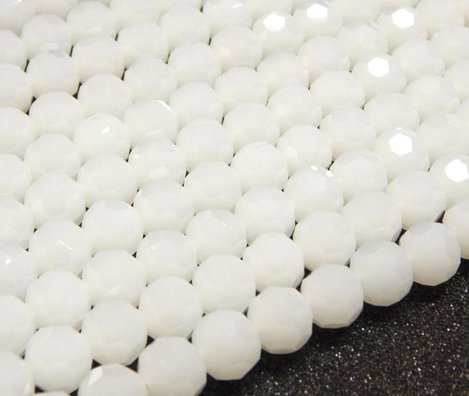 Weiße Jade Perlen 6mm FACET KUGELN 40stk HALBEDELSTEIN Schmuck Bastel G270 - Bild 4 von 4