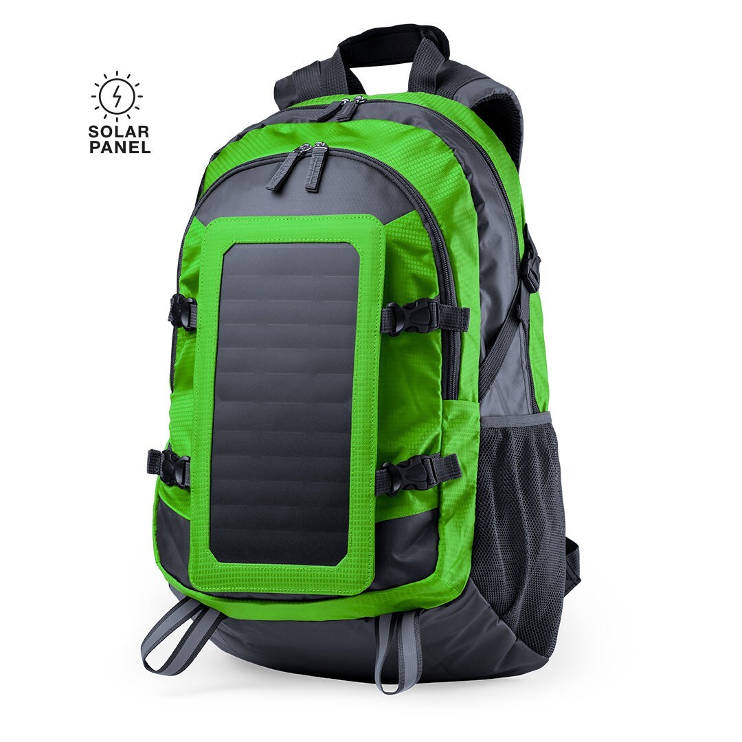  MOCHILA  CARGADOR SOLAR COLOR VERDE