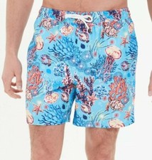 Men's Blue Reef and sea turtles Swim Shorts Size XXL