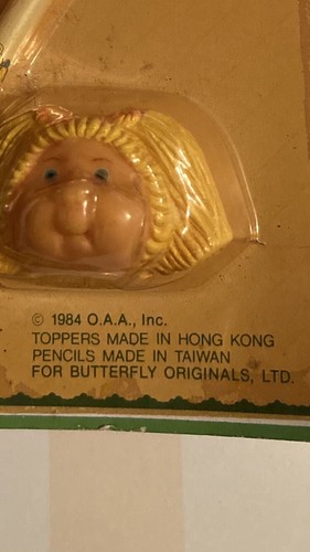 VINTAGE 1984 BUTTERFLY CABBAGE PATCH KIDS PENCIL TOPPERS W PENCIL NEW Sealed - Bild 2 von 4