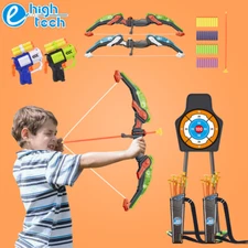 Bow and Arrow Toy Kit LED Archery Playing Shooting Target Kids Birthday Gift Set