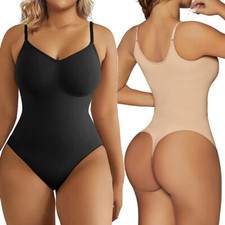 Women Bodysuit Tummy Control Thong Shapewear Full Body Shaper