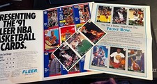 1991 Fleer Basketball Rare Promo Uncut Sheet-Front Row  3 Card-Front Row Story