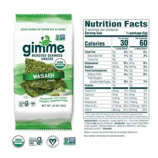 Gimme Seaweed - Wasabi Organic Roasted Seaweed Sheets