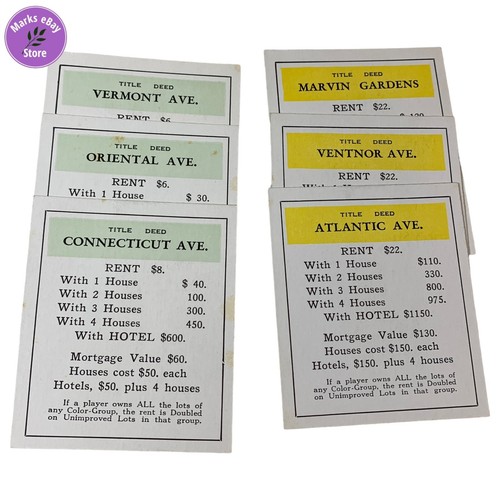Vintage Wooden Monopoly Game Set Pieces Tokens Money Cards Instructions No Board - Picture 17 of 20
