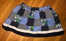 Gymboree Girls Spring Prep Blue Floral Patchwork Skirt Size:5 EUC