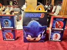 2024 MCDONALD'S SONIC 4 SET HAPPY MEAL BOX INCLUDED GREAT VALUE FAST SHIPPING