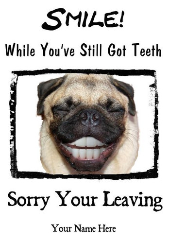 PUG SMILE CARD Birthday,father;s Well home A5 Personalised Greeting Card PIDH3 - Picture 15 of 16
