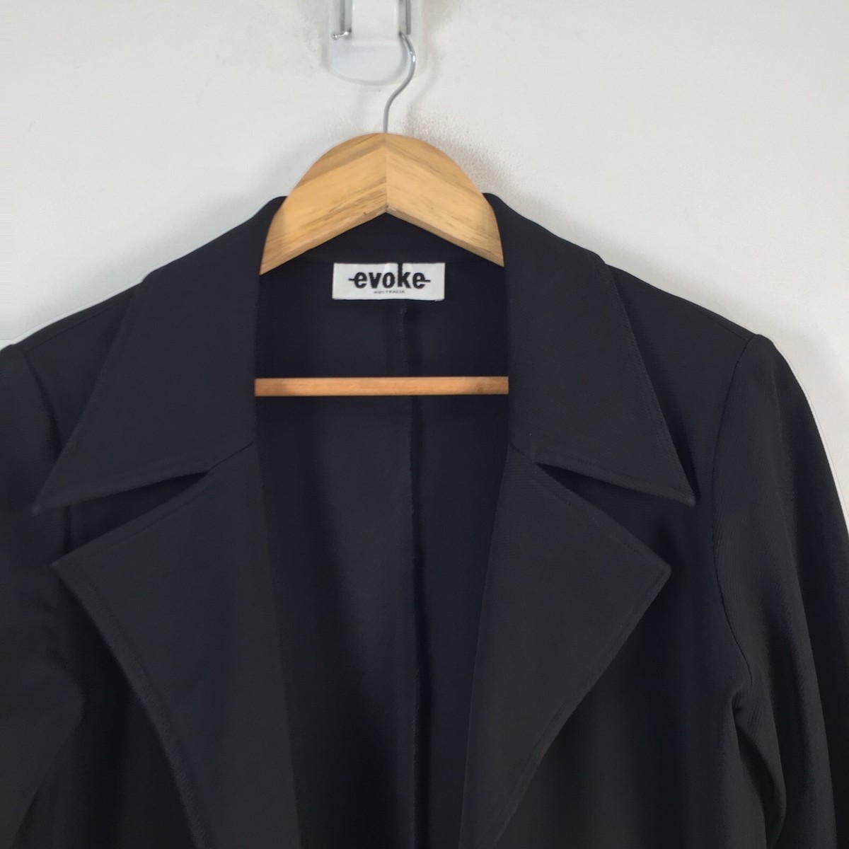 Evoke womens blazer jacket size S black long sleeve 080662