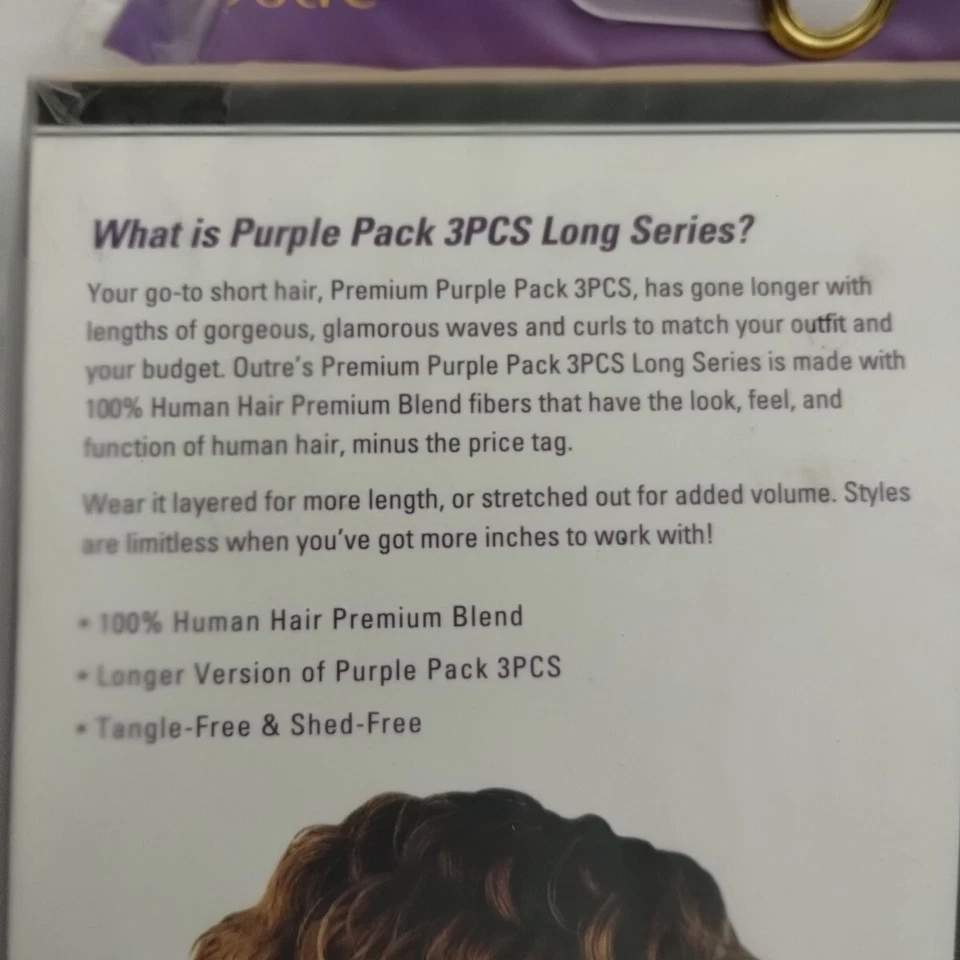 Outre Purple Pack Serie Larga 3 PIEZAS Diva Wave Largo DR2730 100% Humano Nuevo Foto 4 de 4