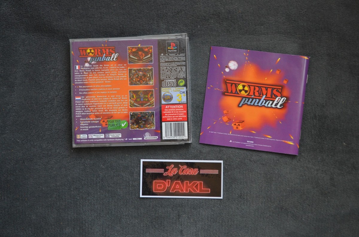 Worms Pinball Sur Sony PlayStation 1 – PS1 – Comme Neuf – Version Française PAL