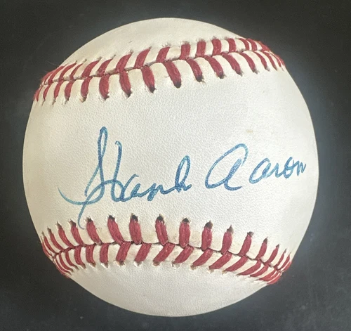 Hank Aaron Signed Official NL Baseball Mint Auto Braves Hof Beauty Psa Coa