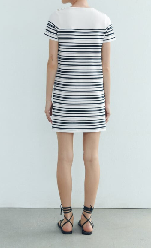 ★ZARA★ STRIPED KNIT MINI DRESS NWT ZARA WOMEN'S STRIPED KNIT MINI DRESS WHITE /NAVY SIZE XS