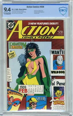Action Comics  #636  CBCS  9.4  NM  Off white-wht pgs 1/89  Green Arrow, Speedy,
