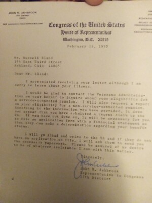 Congress Of The United States House Of Representative Washington D.C Letter 