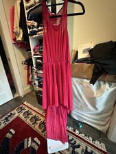 Guess Pink Low High Pleated Dress Size S