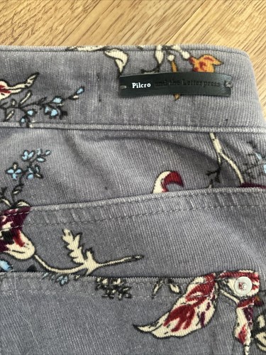 Anthropologie Pilcro And The Letterpress Floral Corduroy Pant Womens Size 25 EUC - Picture 10 of 11