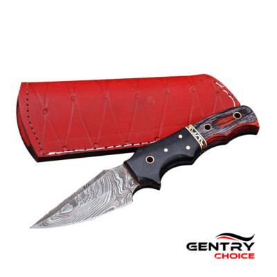 Handmade Skinner Camping 7.5''Knife Damascus Steel Kitchen Chef Knife wood Handle