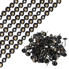 6Pcs 1Meter Glossy Upholstery Tacks Strips Trim Sofa Decorative Nail,Black-gold
