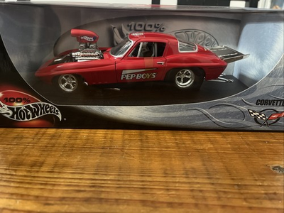 #ad Hot Wheels 1: 18 Chevrolet 1966 Corvette Coupe Pep Boys 80 Year Anniversary $42.00