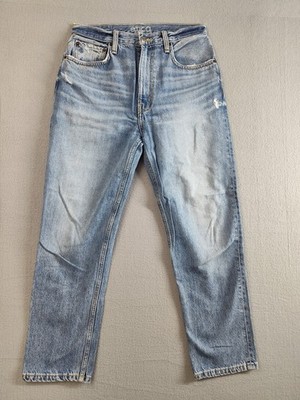 Etica Women Jeans 27 Light Blue Organic Cotton High Rise Straight Leg Denim