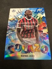 TOPPS CHROME UEFA 2024-25 RAFAEL LEAO /150 BLUE REFRACTOR GOLAZO AC MILAN