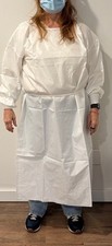 60 White Knit Cuff Disposable or Reusable Gowns for Medical Lab Hospital Size L