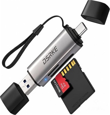 SD Kartenleser USB C & USB 3.0 Aluminium Dual-Slot für SD/microSD Adapter