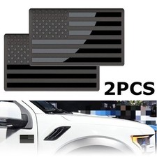 New 2PCS Metal USA Flag Sticker American Car Truck Decal Emblem Black US