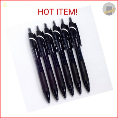 Uni Jetstream Standard Ballpoint Pen, 0.7 mm, Black Ink, Black Body, 6 pens per