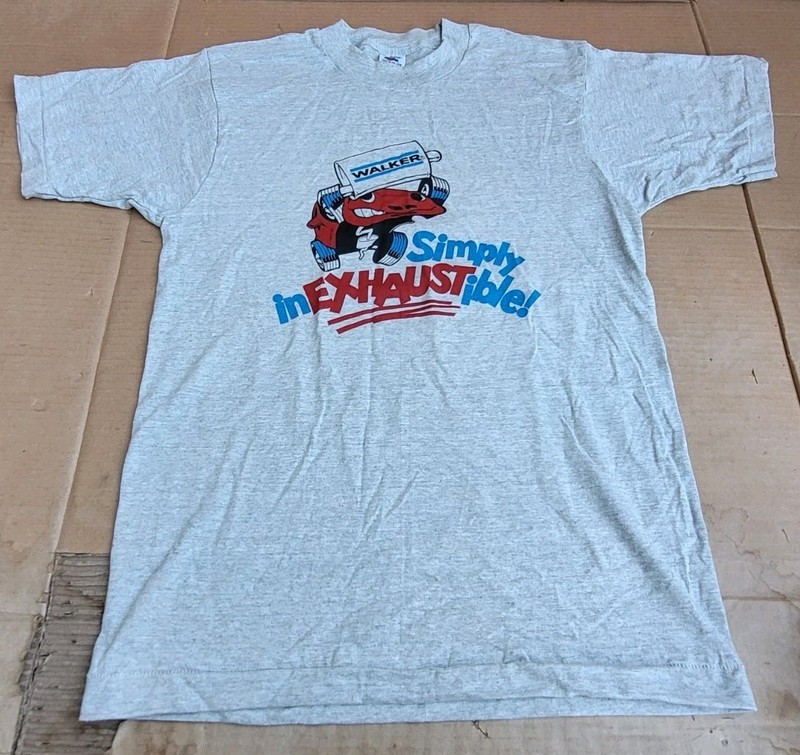 Vintage Nos Single Stitch Walker “Simply Inexhaustible” Car Mechanic Tee Size M