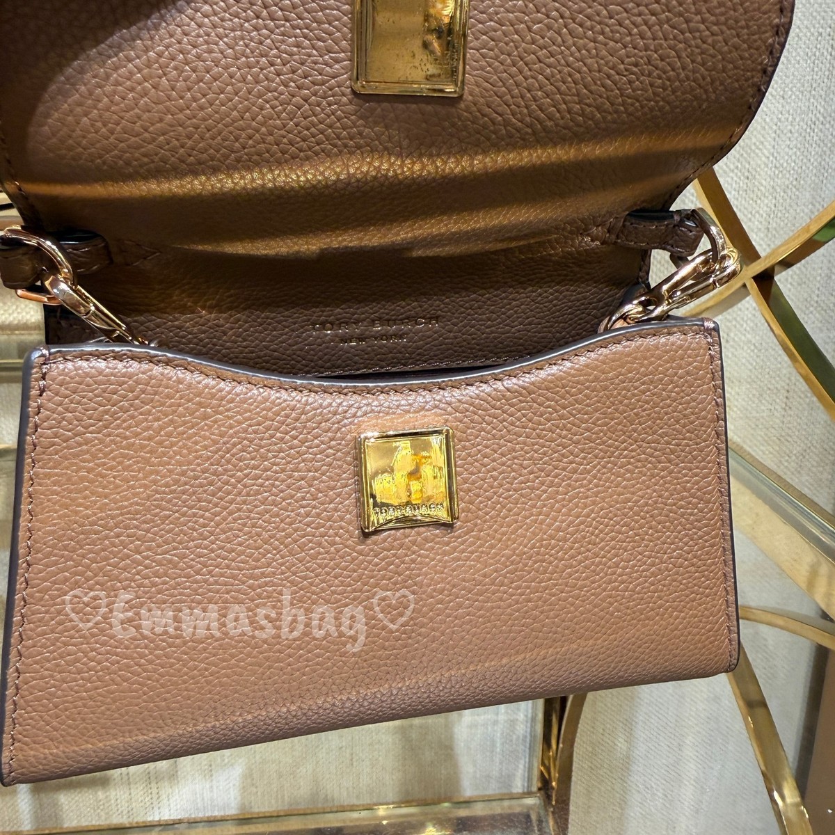 Tory Burch Britten Mini Top Handle Crossbody 175816 Forest Brown