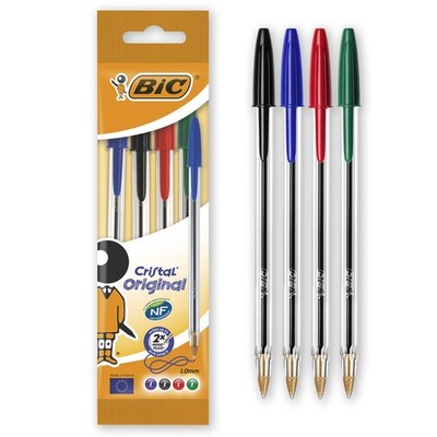 BiC Cristal Original Ballpoint Pens, Assorted Colours, Office Product