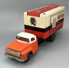 Vtg Japan Tin Friction 1958 Ford Horse Van Truck / ASC Aoshin / Man Cave Decor