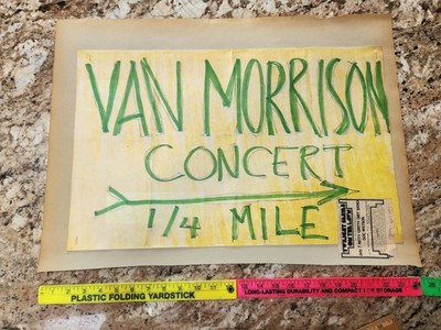 Really Cool Orig. Handmade Van Morrison Concert Sign Poster 1973 Lenox Inn MA