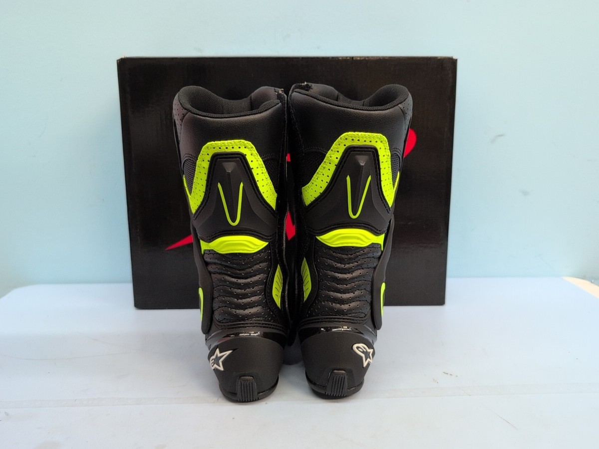 Alpinestars Vented Motorcycle Mens Boots US 4 Black & Fluorescent