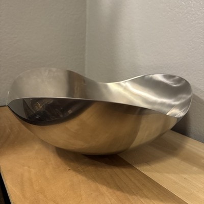Georg Jensen 'Bloom' Large Brushed Stainless Steel Bowl Cherry Blossom MCM