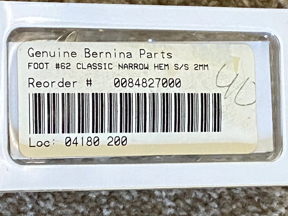 Dobladillo de punto recto estrecho genuino Bernina #62 2 mm pie Foto 4 de 4