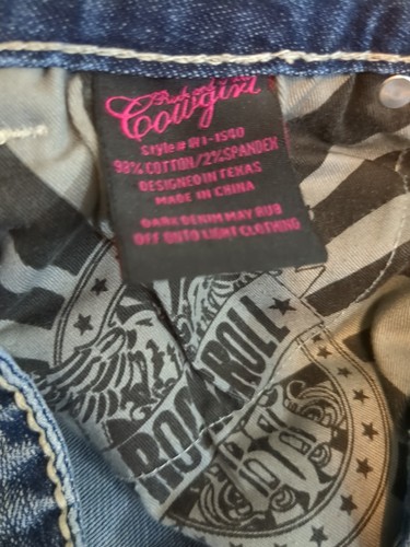Rock & Roll Cowgirl Jeans Damen 32x34 Bootcut blau bestickt dicke Nähte - Bild 20 von 21