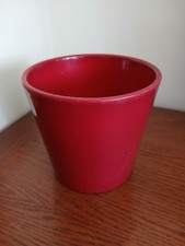 Indoor Red Ceramic House Plant Pot - H. 13.5 cm x Top D. 13.5 cm