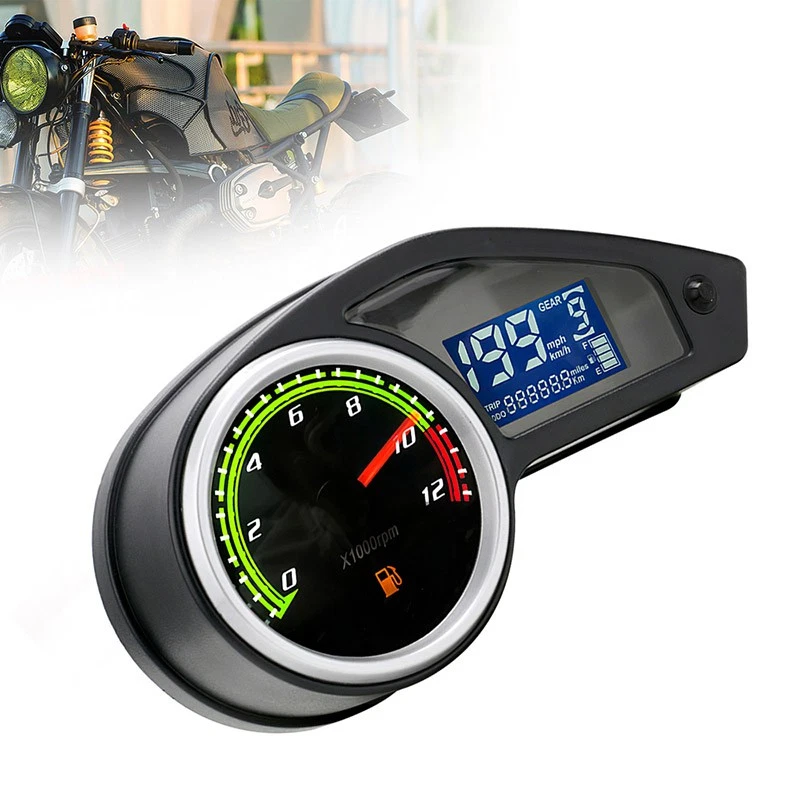 Waterproof Digital Speedometer Tachometer Fuel Gauge Odometer For Motorcycles - Image 4 of 4