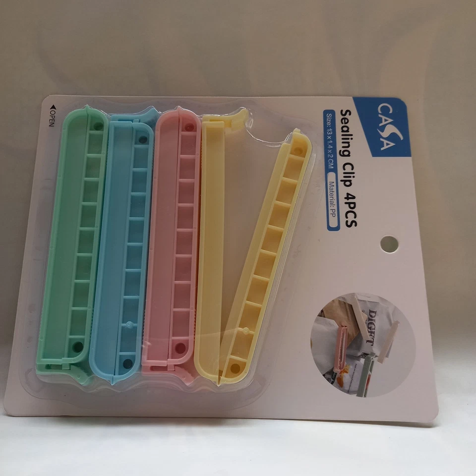 4 PCS Sealing Bag Clip Food Seal Bag Snack Bag Seal Kitchen Storage Tools - Image 3 of 4