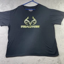 Realtree Shirt Adult XL Black Graphic Tee Short Sleeve Hunting Outdoors READ