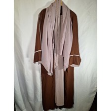 Divine Fashion USA Brown Mauve Open Abaya Set with Scarf Made in Dubai Size 54