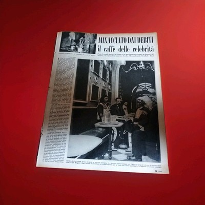 ANTIQUE GREEK COFFEE VIA CONDOTTI ROME ARTICLE TRAIT MAGAZINE YEAR 1953 CLIPPING