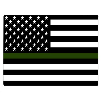 Thin Green Line Veteran Federal Officer Kitchen Glass Cutting Board Ocean Dec...